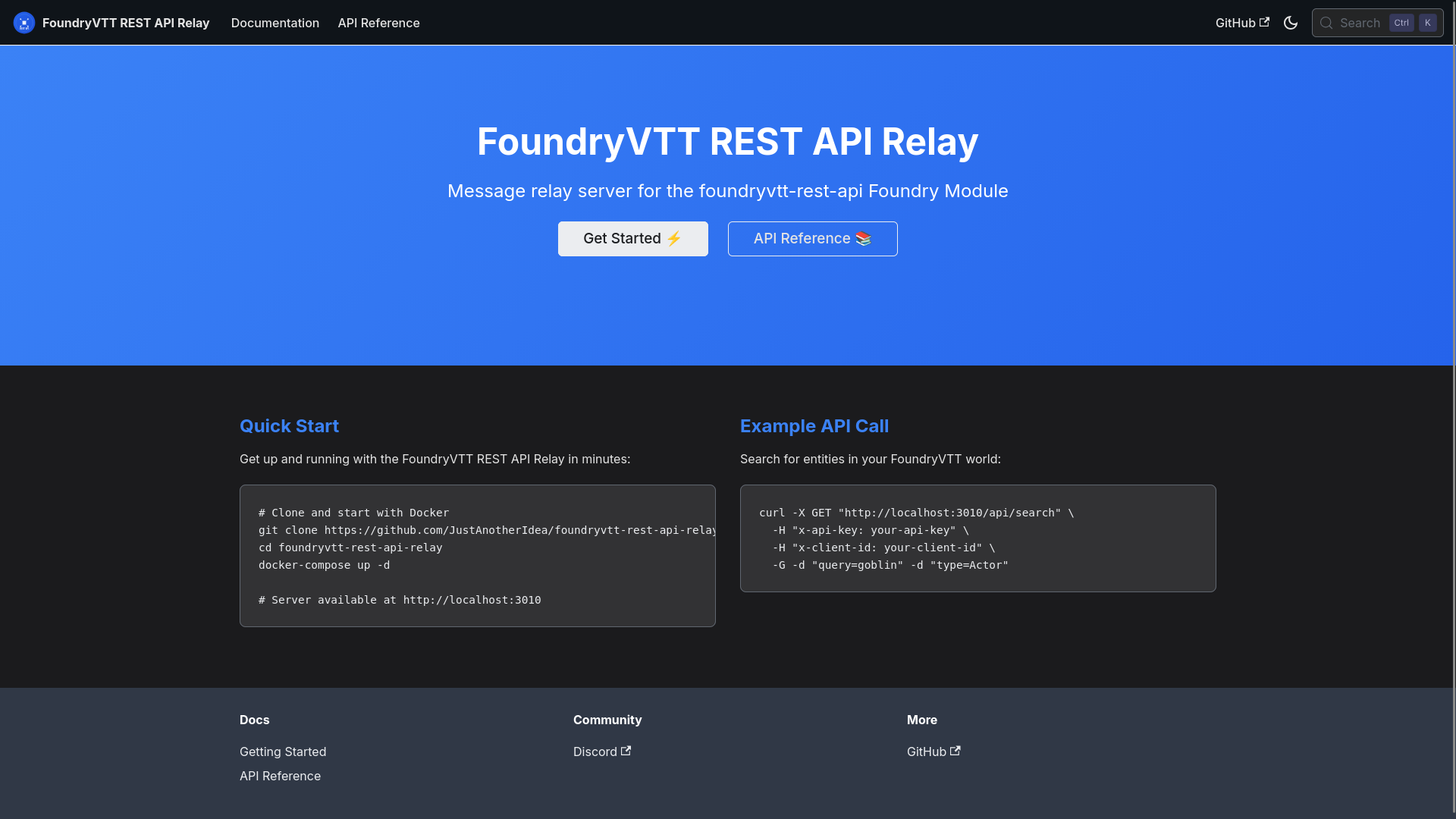 Foundryvtt REST API Relay screenshot