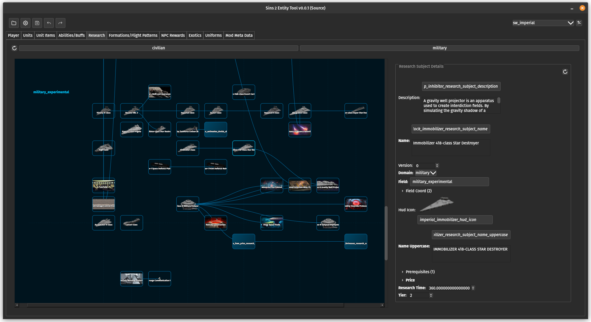 Sins2 Entity Tool screenshot